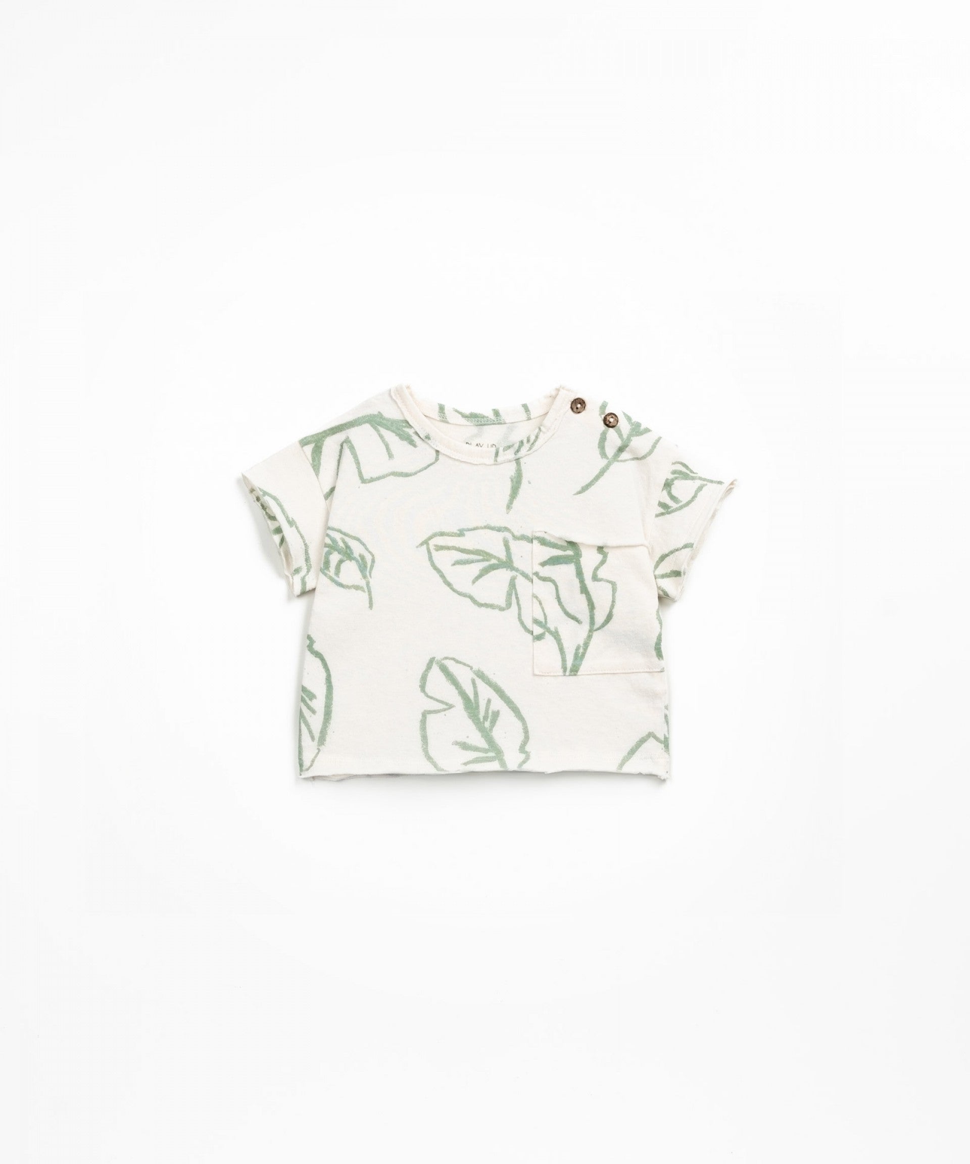 Camiseta manga corta hojas verdes