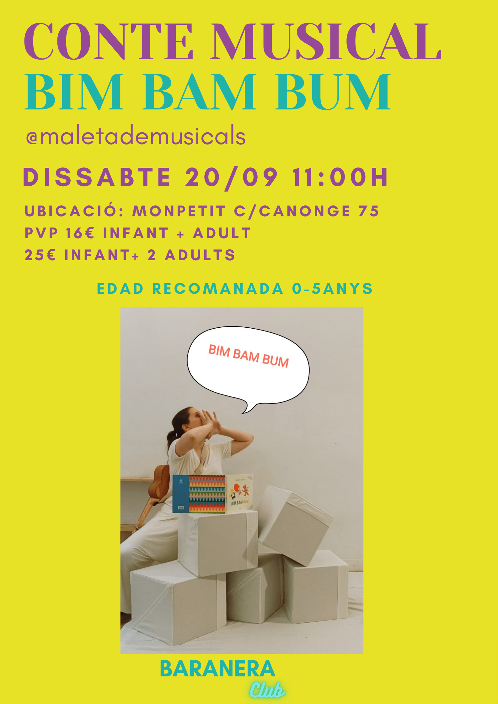 Conte musical BIM BAM BUM 20 setembre 11h