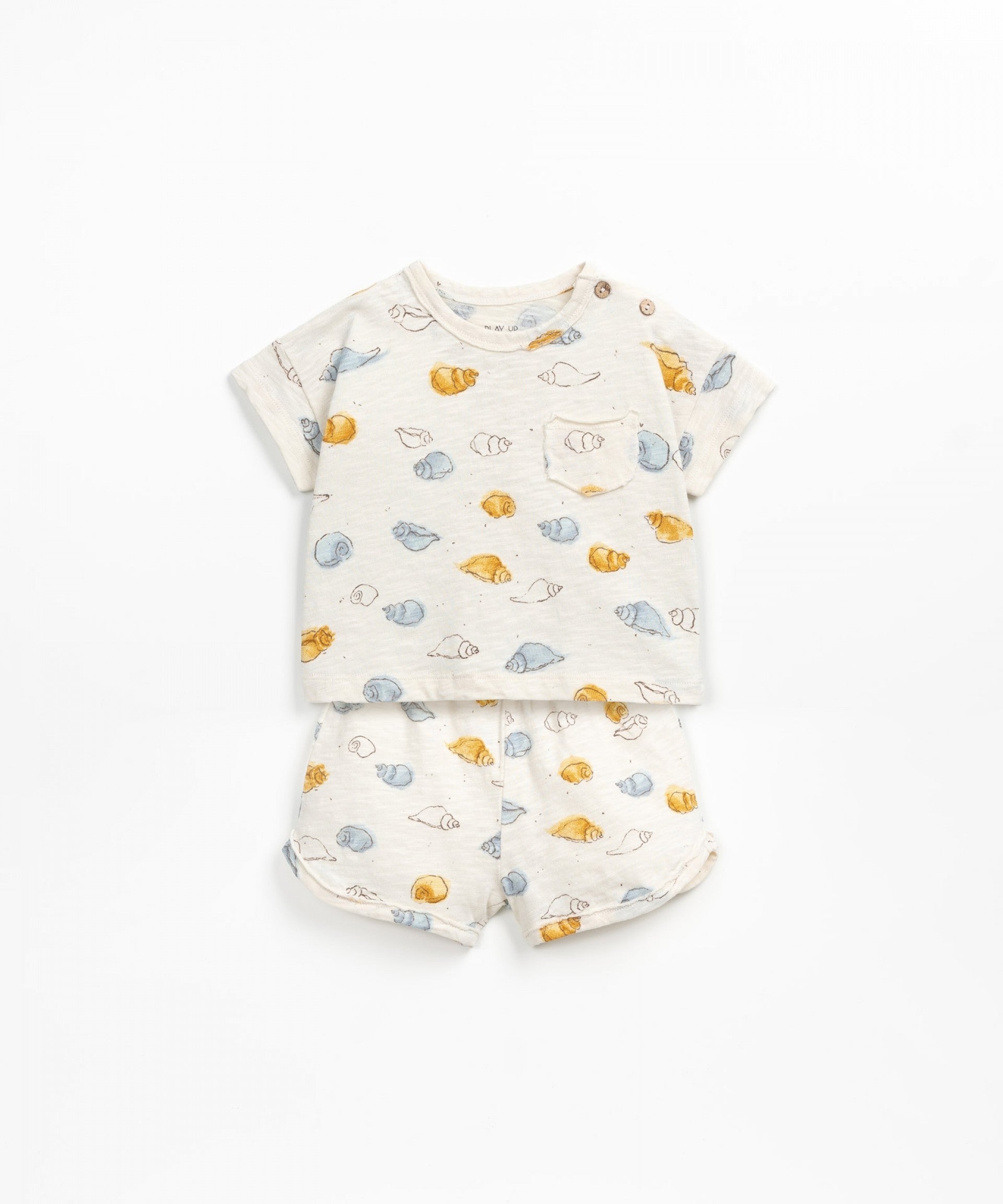 Pijama algodón corto dos piezas conchas