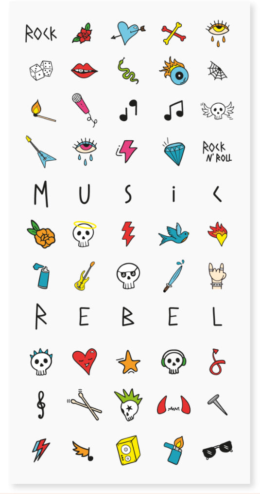Nail stickers rock for adults