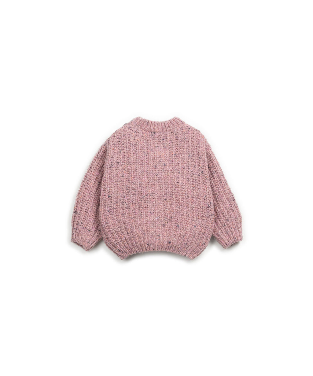 Chaqueta de punto rosa claro