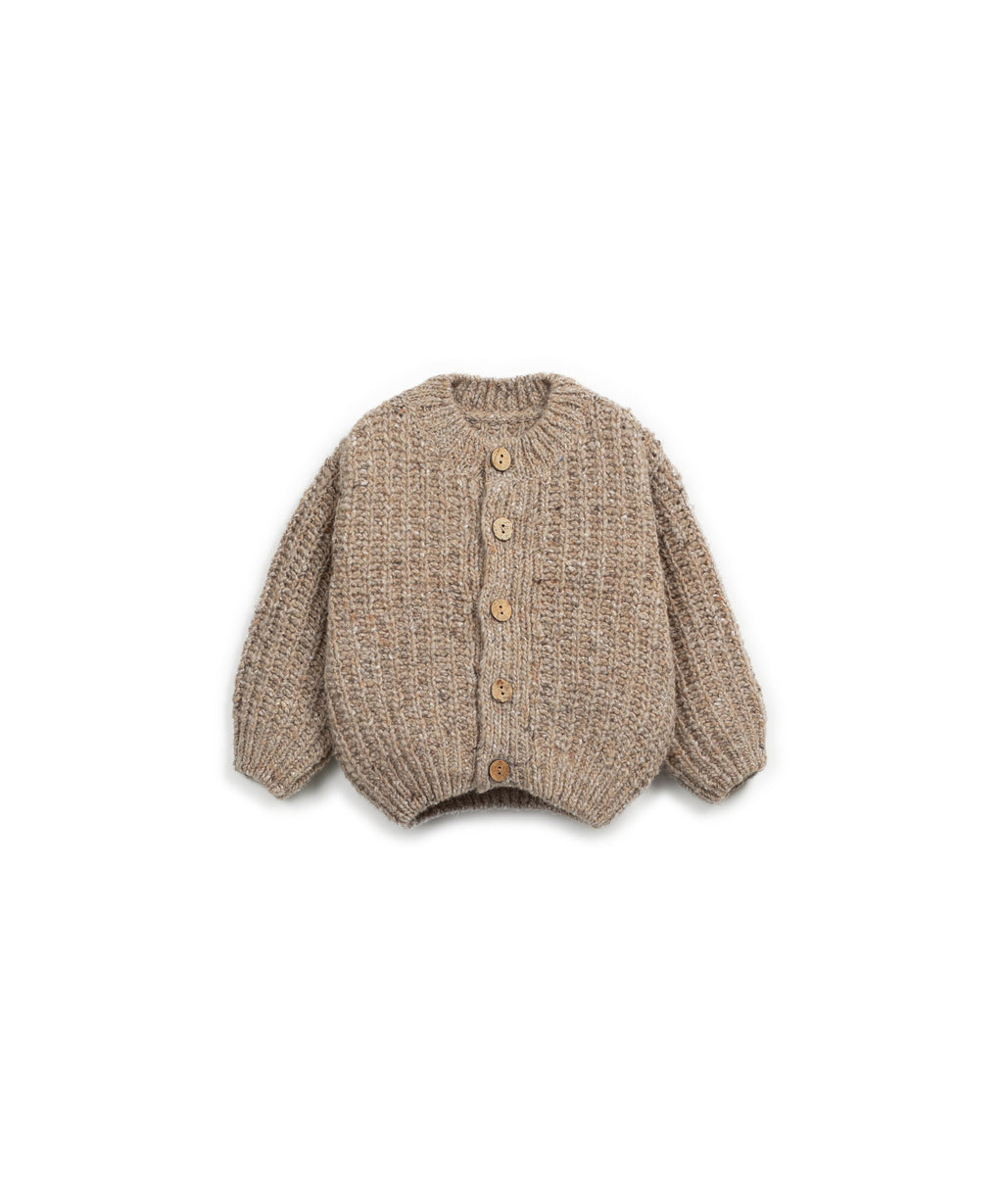 Chaqueta de punto marrón claro