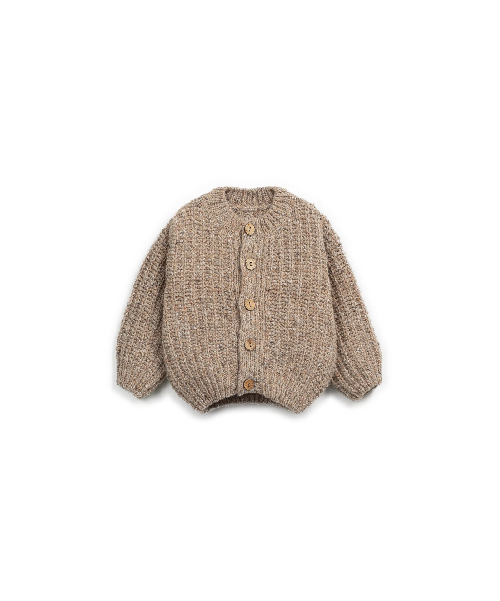 Chaqueta de punto marrón claro