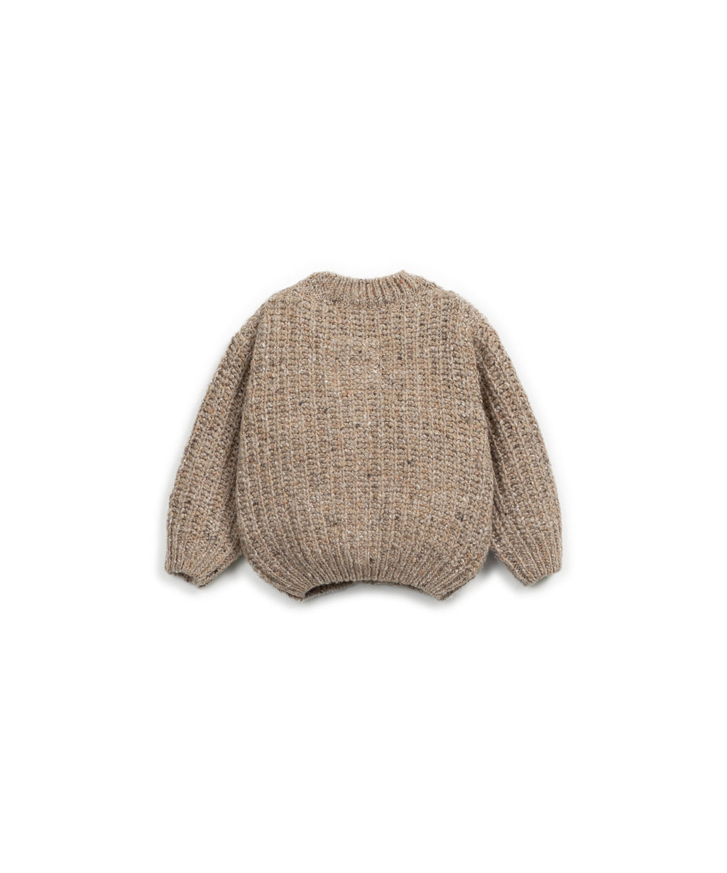 Chaqueta de punto marrón claro