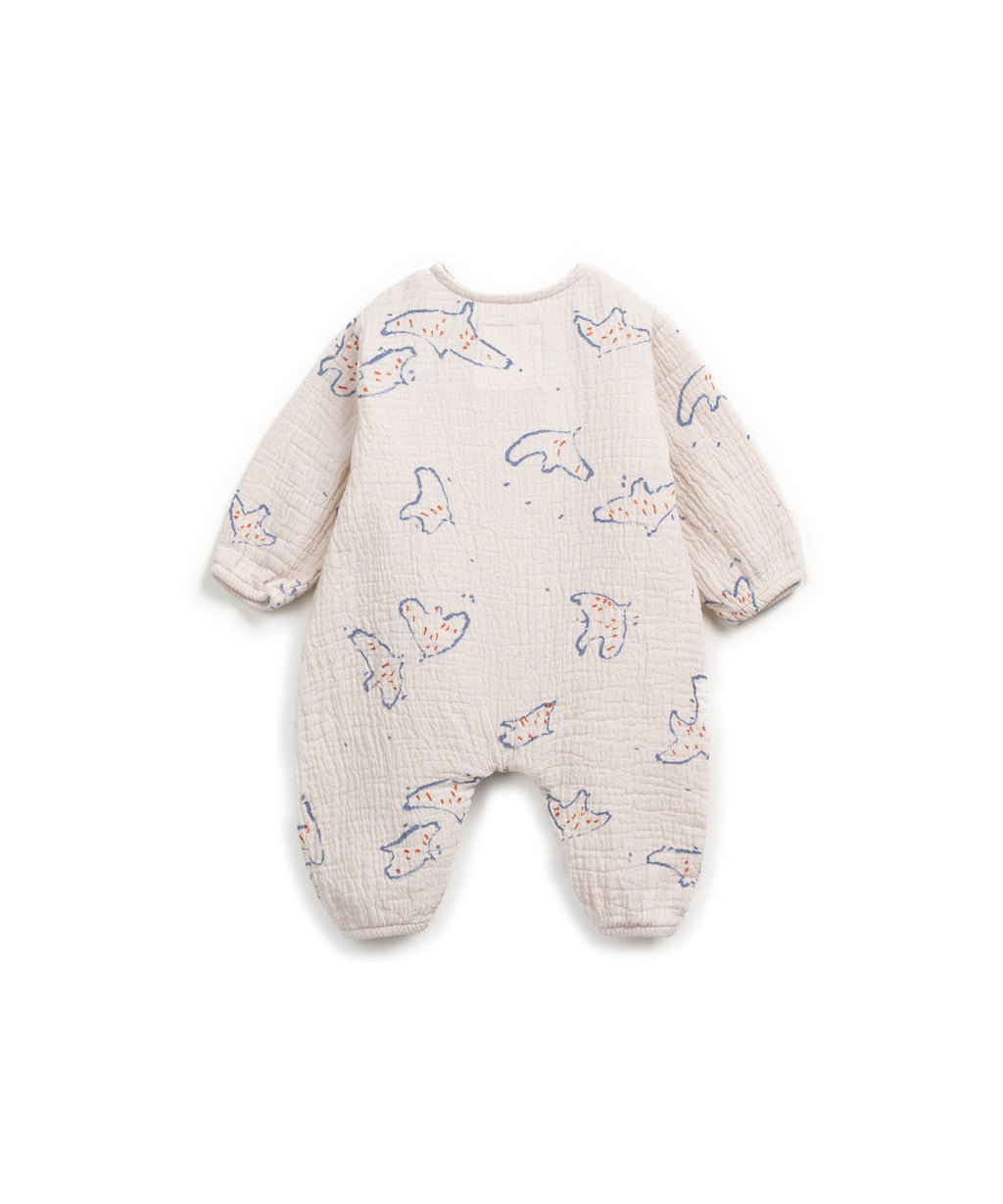 Pelele tejido estampado pájaros