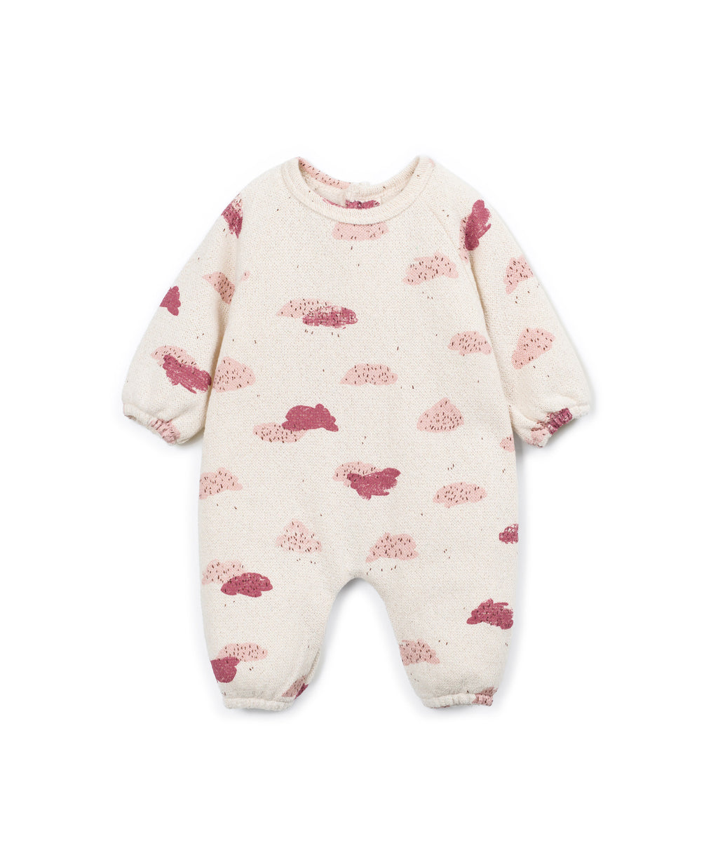 Mono jersey estampado nubes crudo
