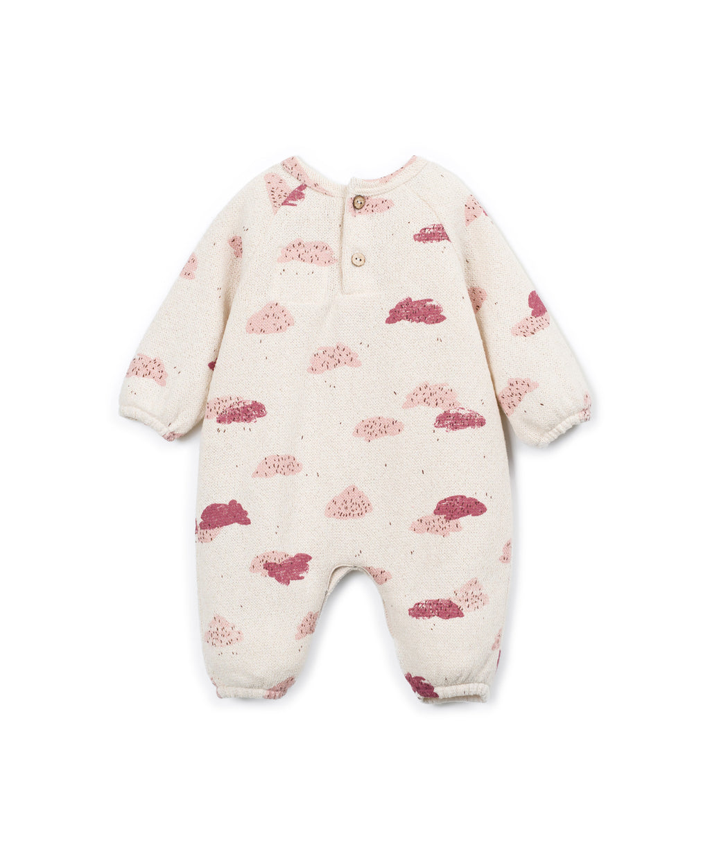 Mono jersey estampado nubes crudo