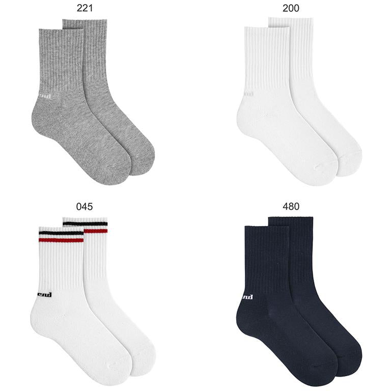 Calcetines deportivos con rizo en la planta azul y rojo - vista principal