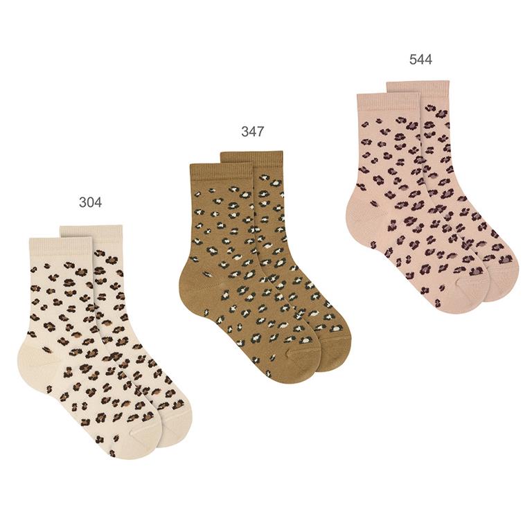 Calcetines fantasía huellas de leopardo lino - vista principal