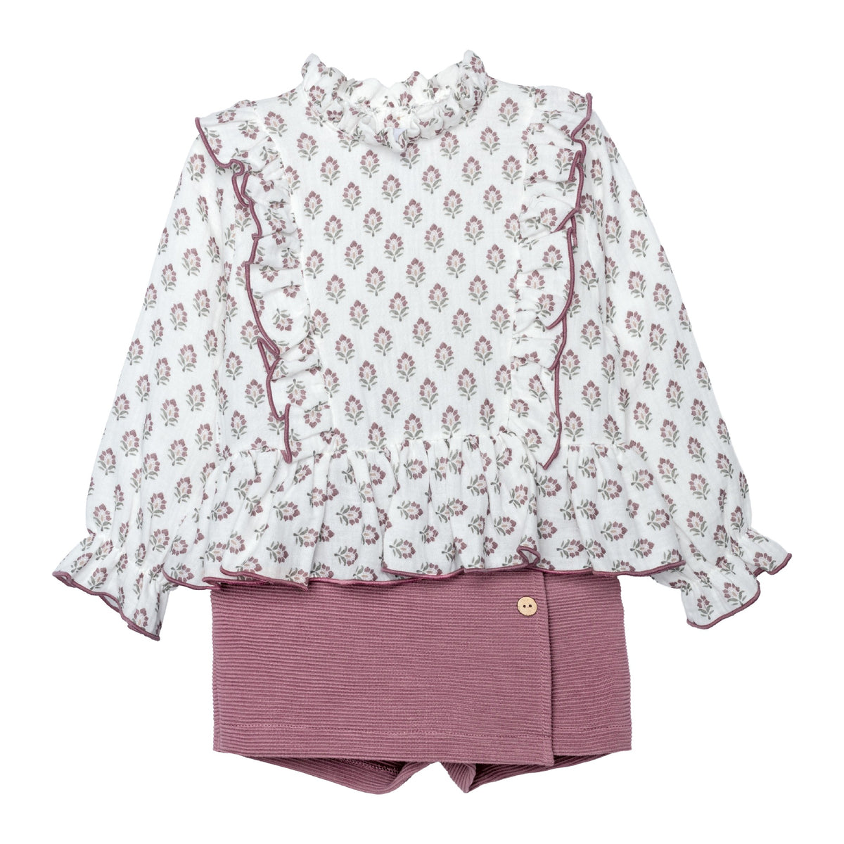 Conjunto falda-pantalón Meira berenjena - vista 2