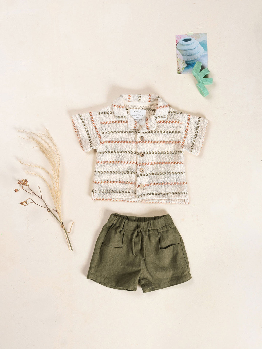 Pantalón corto verde lino baby Play Up