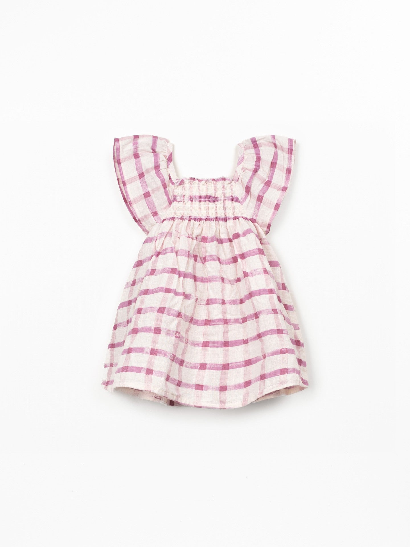 Vestido manga corta cuadros rosas baby Play Up