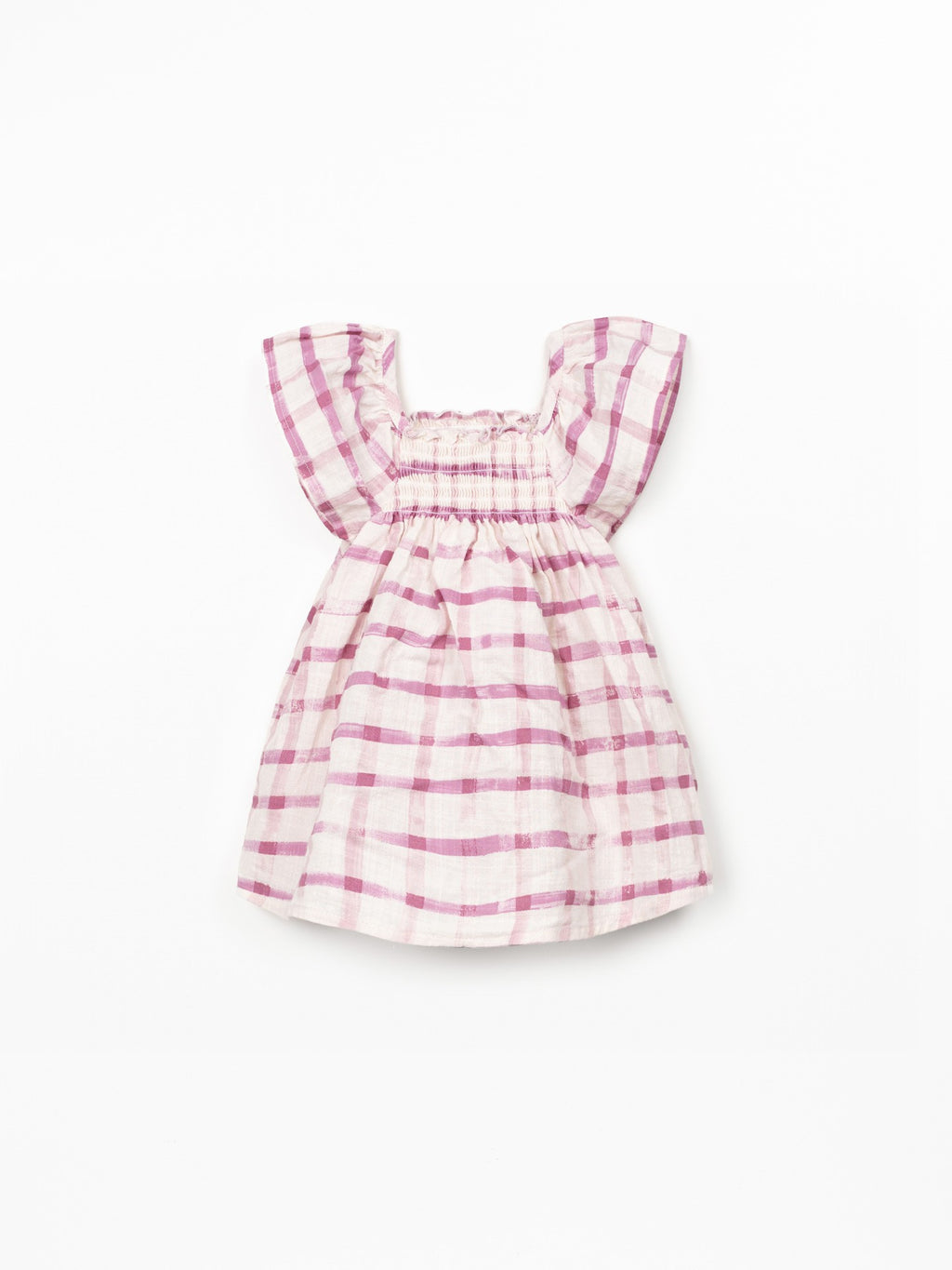 Vestido manga corta cuadros rosas baby Play Up