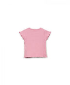 Camiseta manga corta canalé rosa