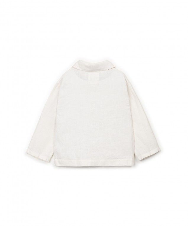 Camisa blanca manga larga lino