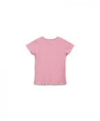 Camiseta manga corta rosa canalé Play Up
