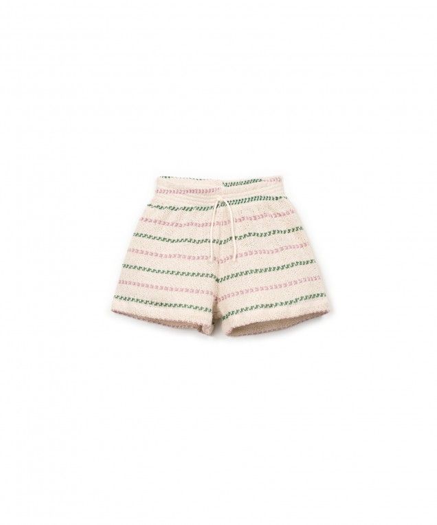 Pantalón corto hilo raya rosa y verde Play Up