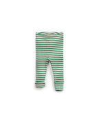 Legging rayas verdes y beige con botón
