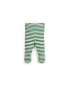 Legging rayas verdes y beige con botón