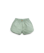 Pantalón corto lino verde con botón