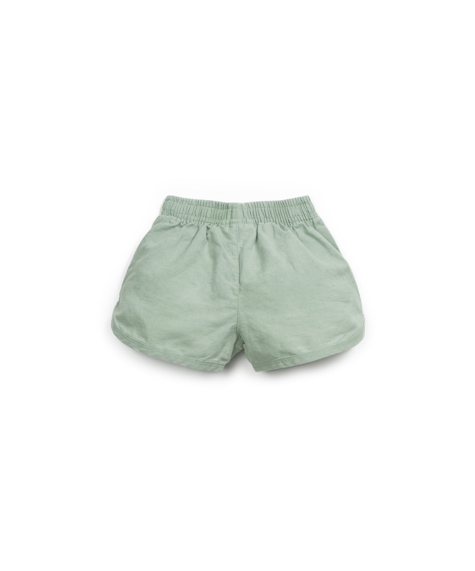 Pantalón corto lino verde con botón