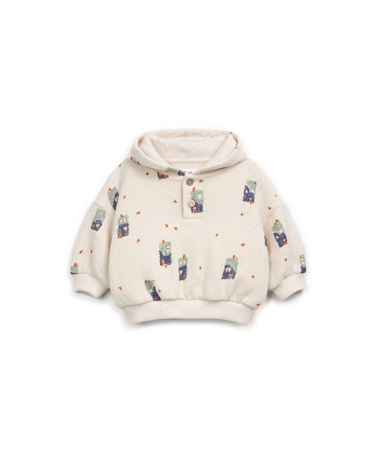 Sudadera con capucha de casitas