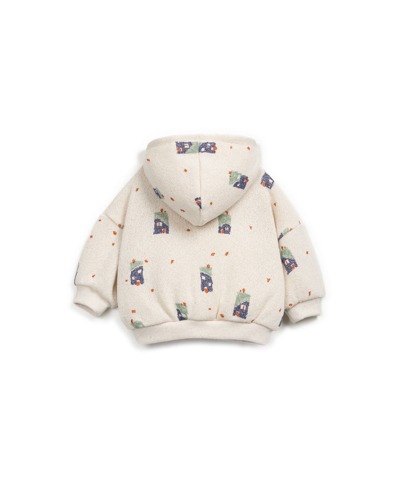 Sudadera con capucha de casitas