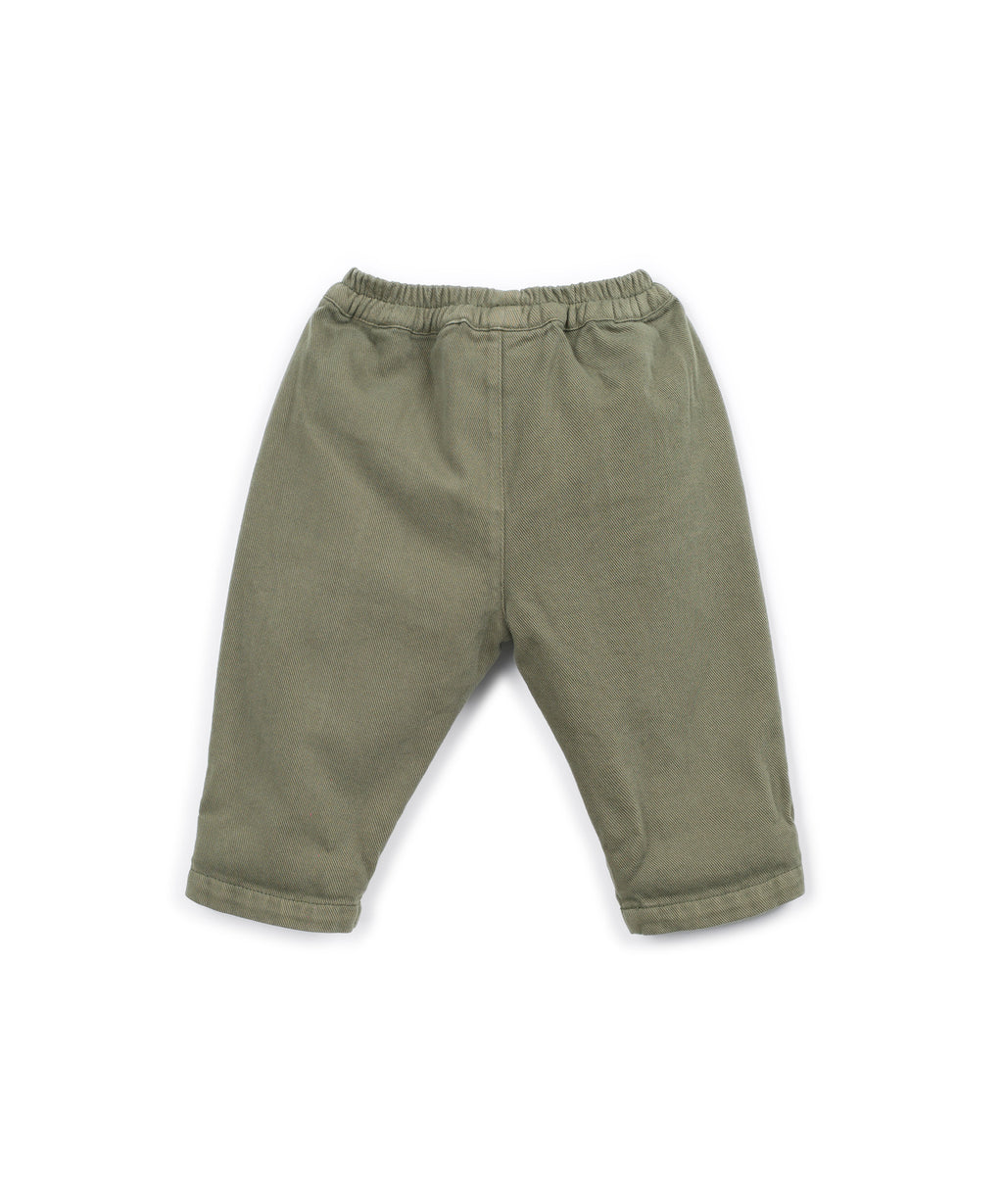 Pantalón en sarga verde
