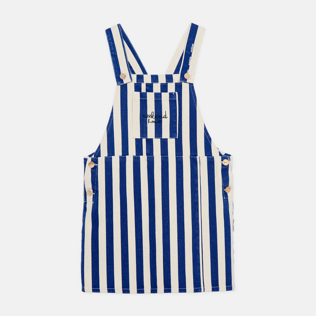 Vestido tejano rayas azul y blanco
