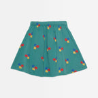 Falda verde con estampado de flores