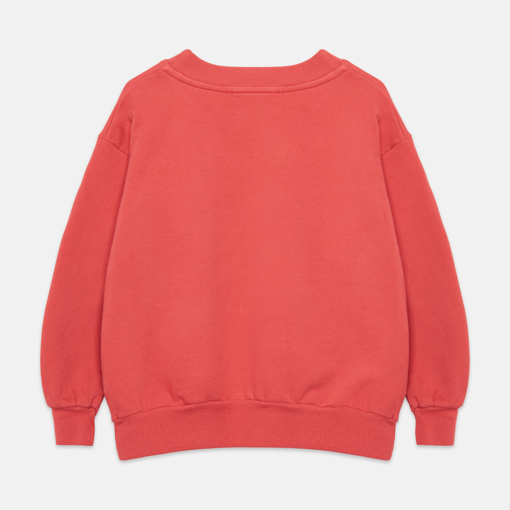 Sudadera roja con estampado de flores