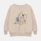 Sudadera arena estampado cepillo mágico
