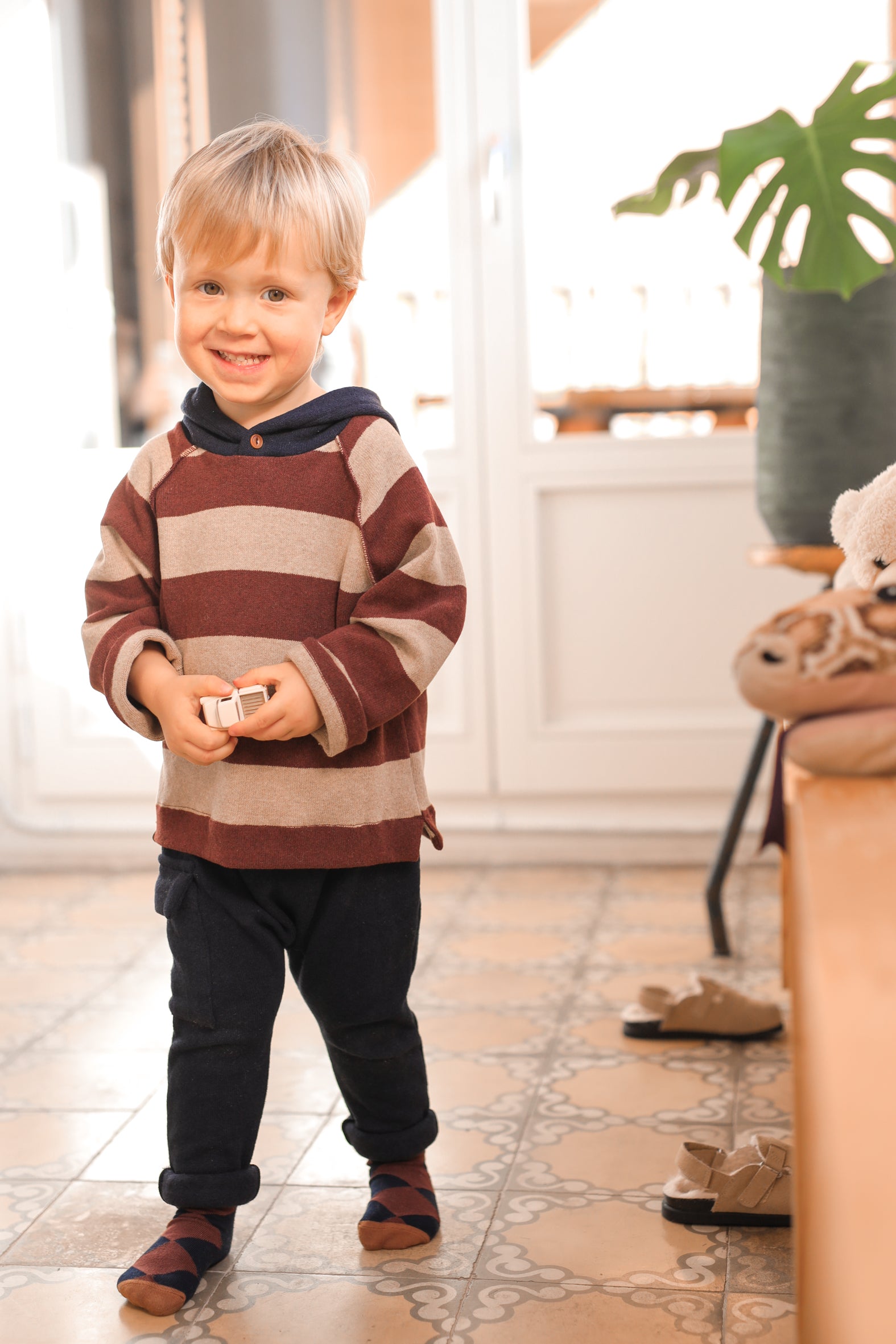 Sudadera jersey rayado con capucha JAKOB