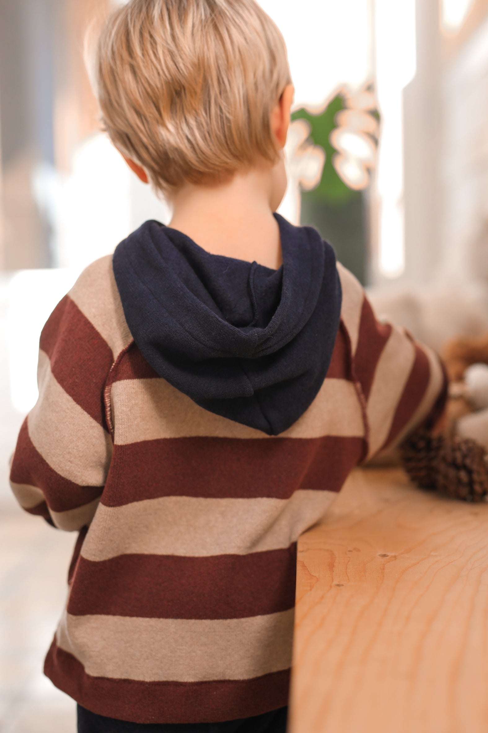 Sudadera jersey rayado con capucha JAKOB