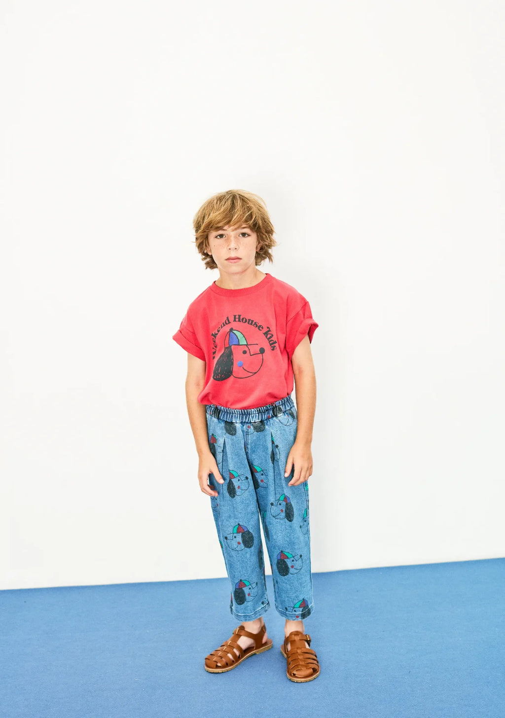 Camiseta manga corta roja perros Weekend House Kids