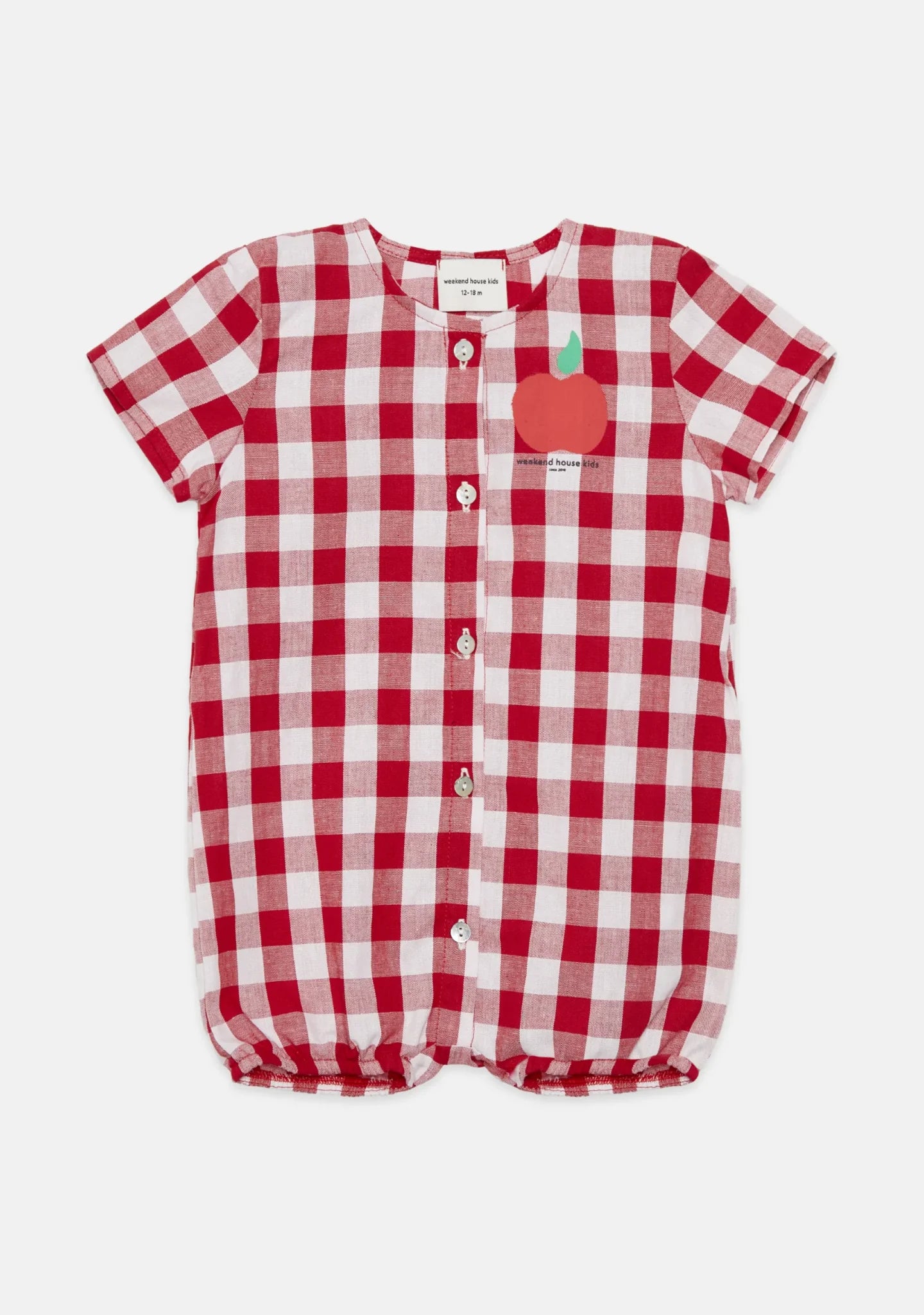 Pelele vichy rojo manzana Weekend House Kids