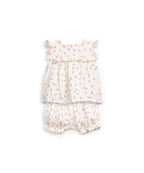 Pijama algodón corto dos piezas hojas rosas