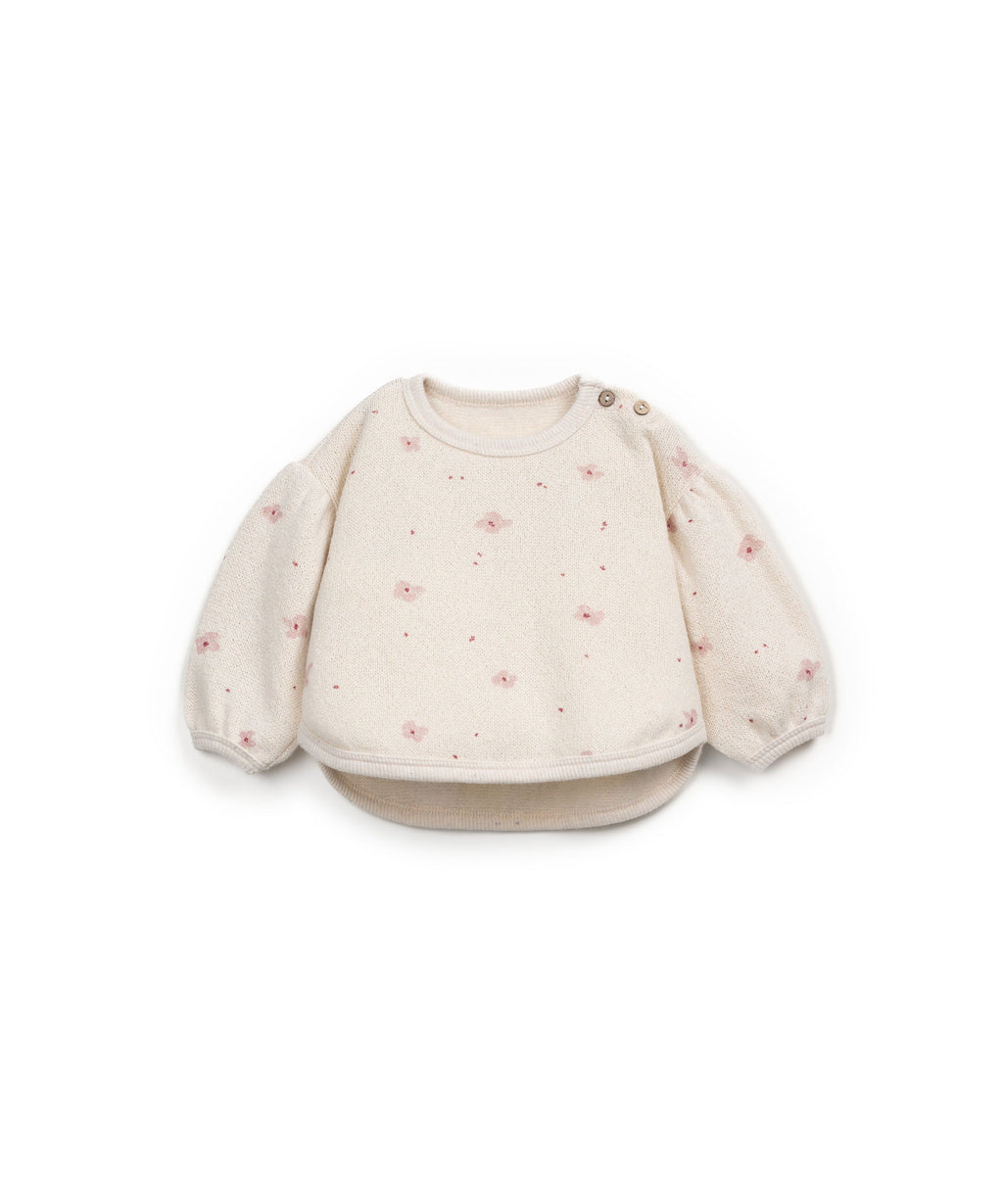 Jersey sudadera de punto con florecitas