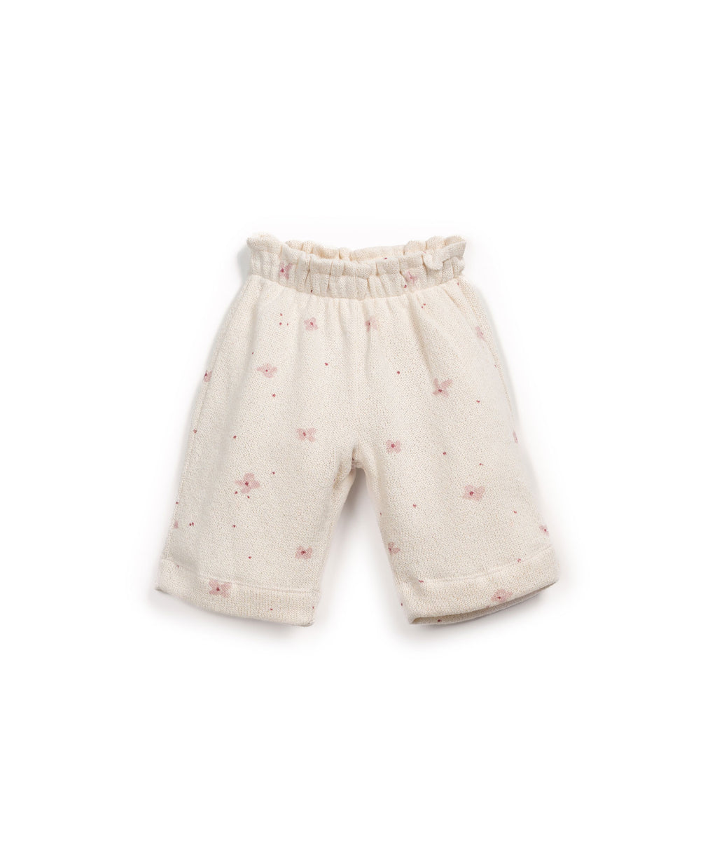 Pantalón de punto  florecitas
