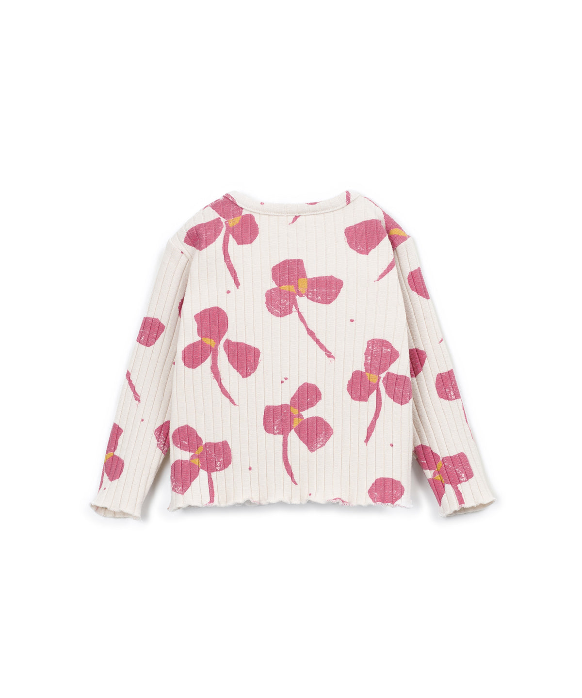 Camiseta rib estampado flores rosas