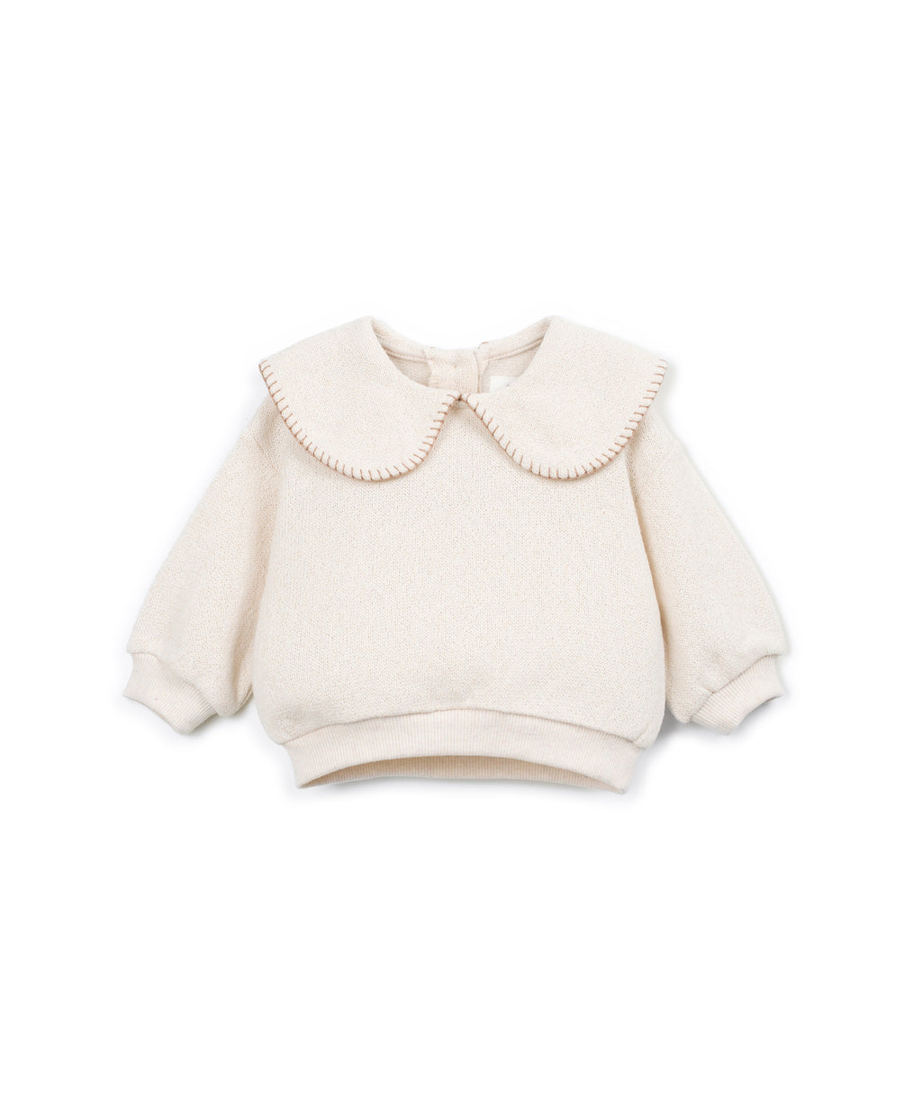 Sudadera jersey cruda con cuello