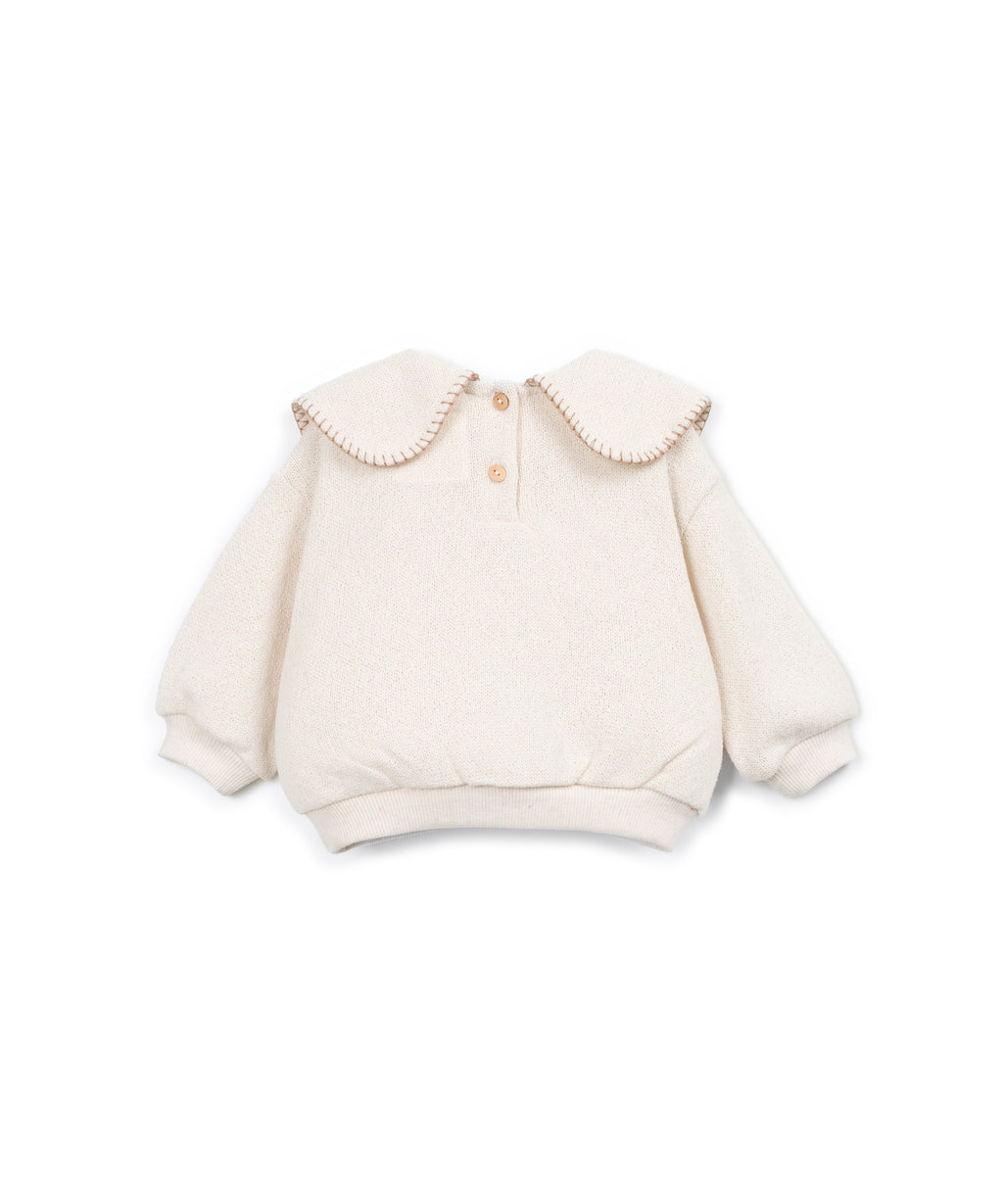 Sudadera jersey cruda con cuello