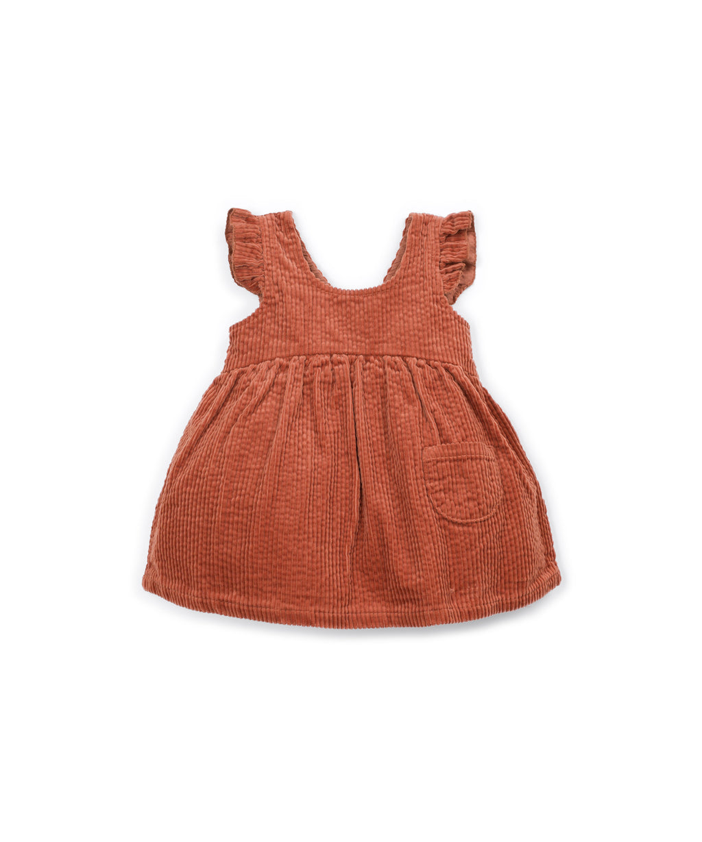 Vestido pana terracota