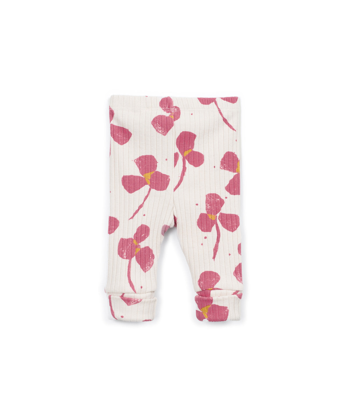 Leggings rib estampado flores rosas