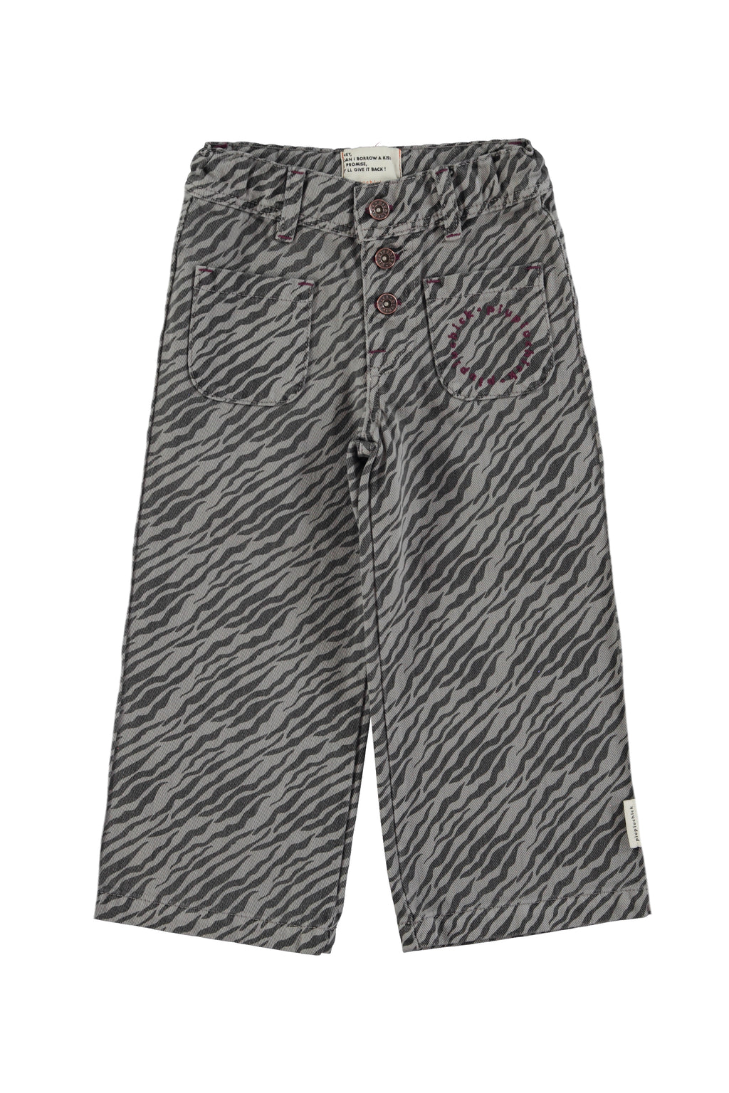 Pantalones grises w/ zebra print