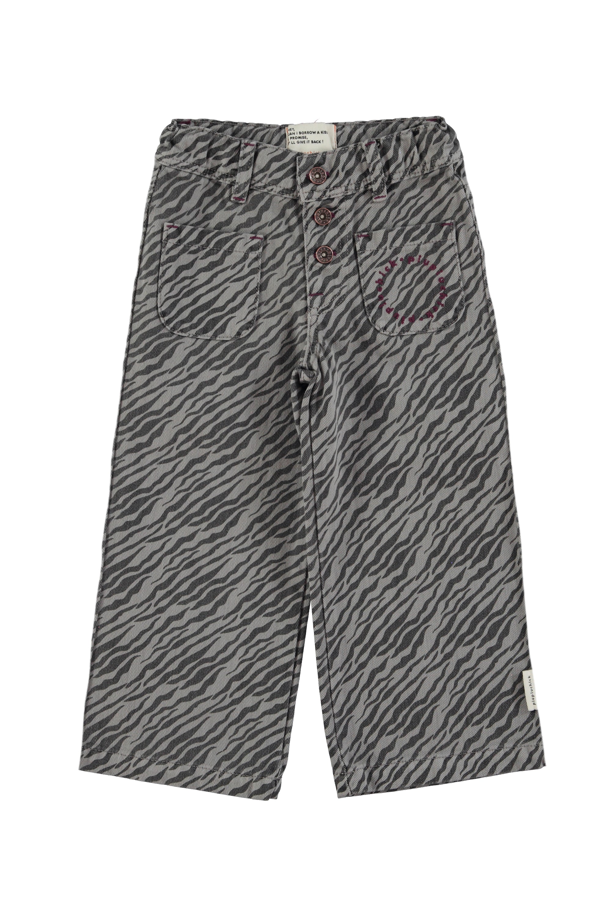 Pantalones grises w/ zebra print
