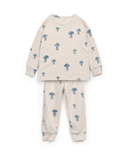 Pijama algodón dos piezas largo setas