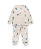 Pijama algodón dos piezas largo setas