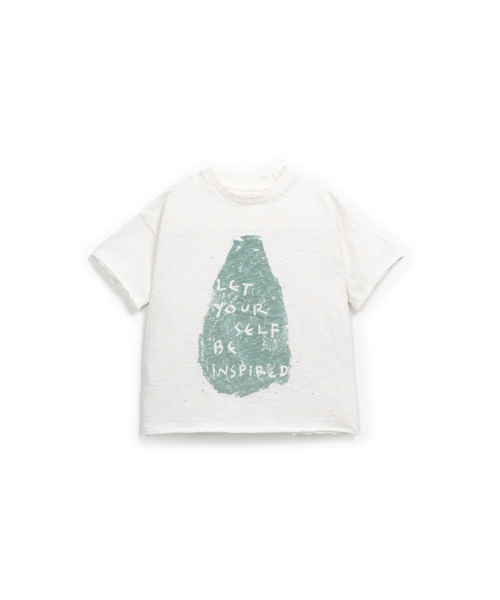 Camiseta blanca estampado gota