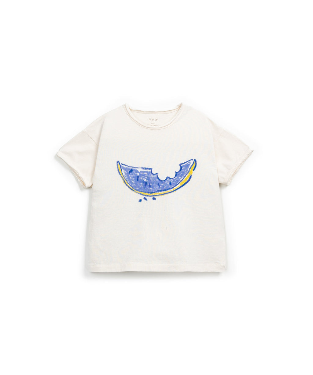 Camiseta blanca estampado sandía